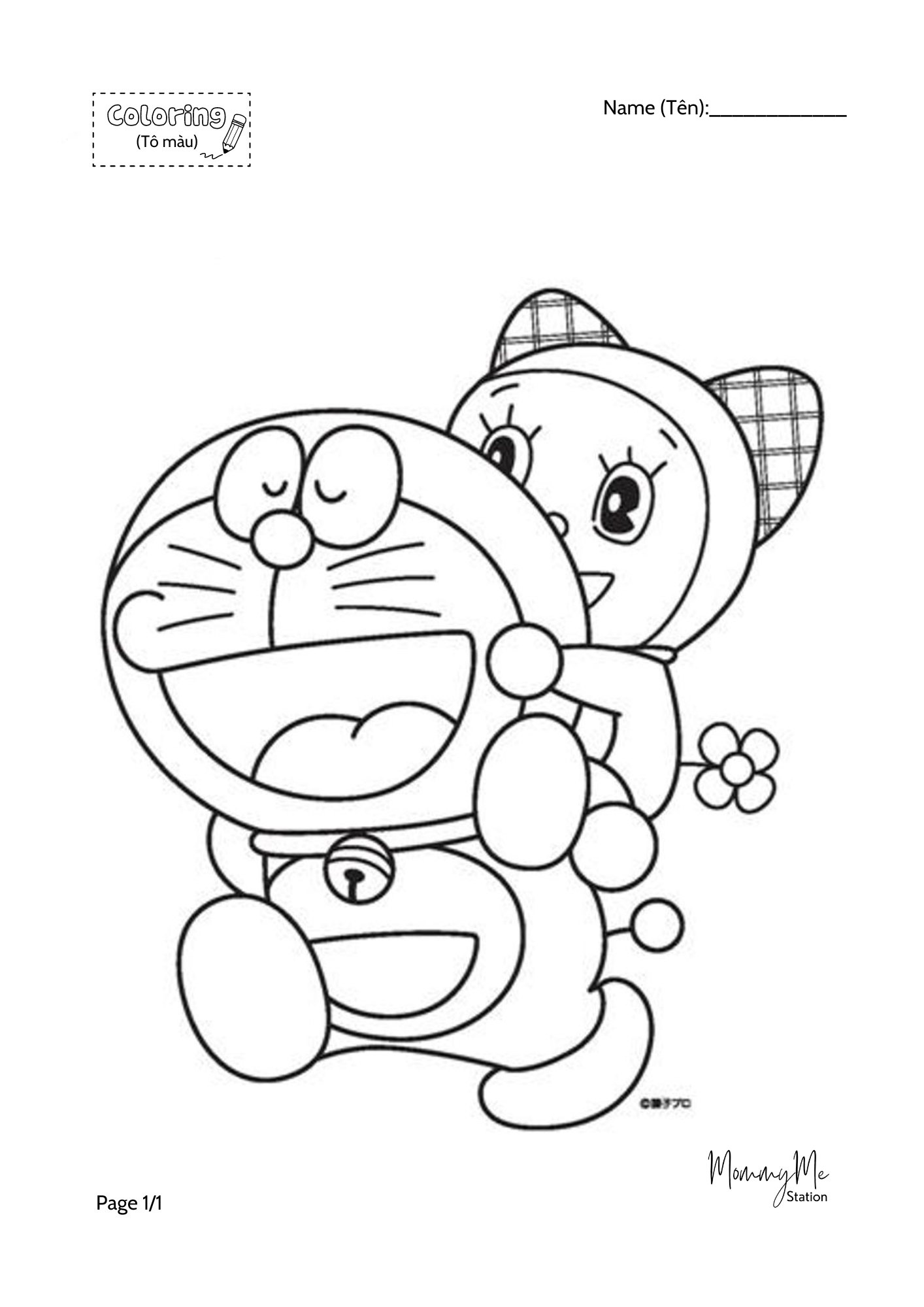 bộ sưu tập tranh tô màu doraemon