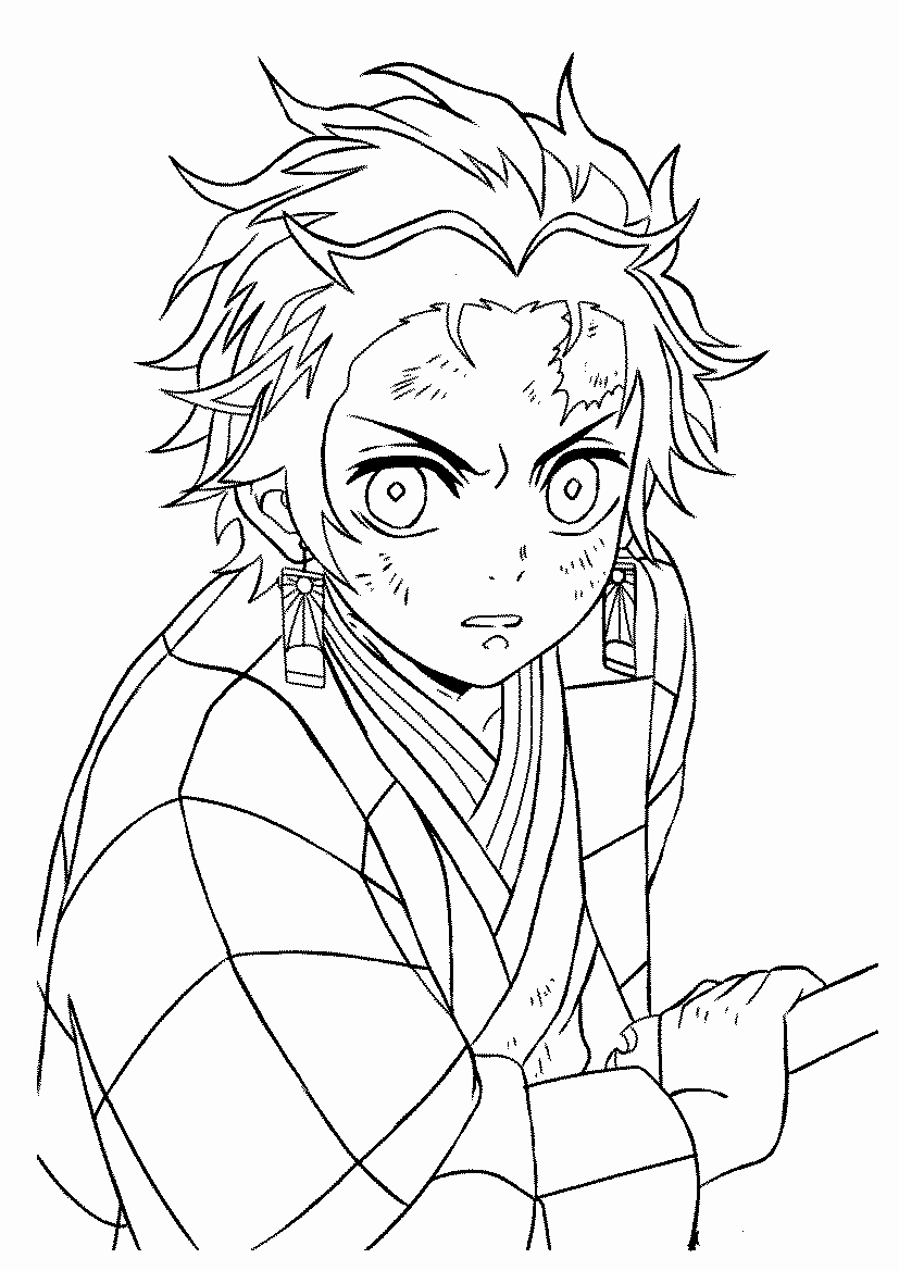 tranh tô màu kimetsu yaiba