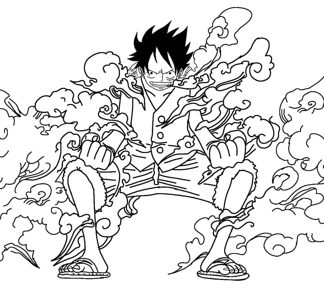 bộ sưu tập tranh tô màu Luffy Gear 5