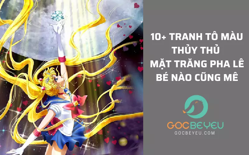 cách tô màu thủy thủ mặt trăng pha lê sáng tạo