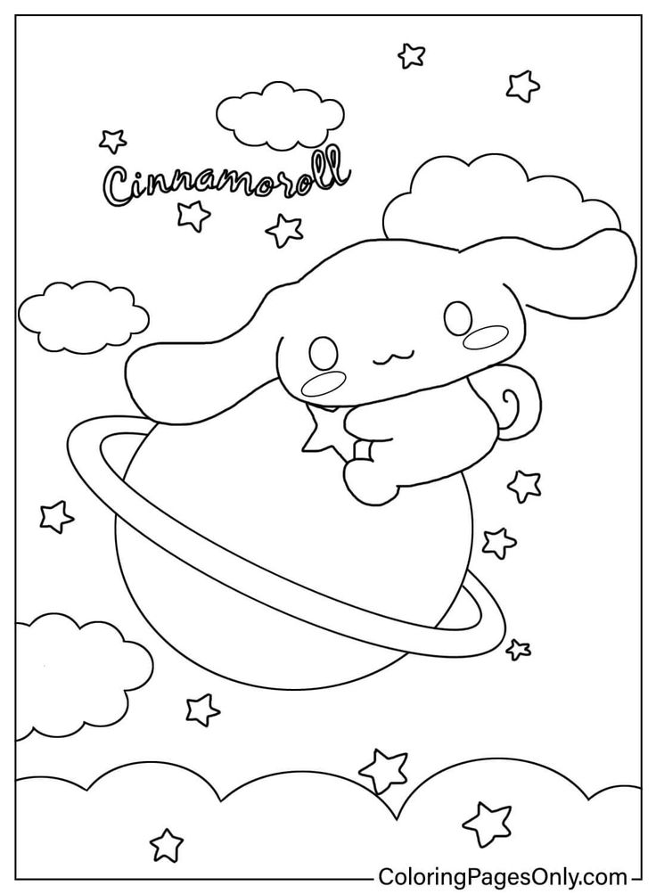 coloring pages cinnamoroll tô màu cute