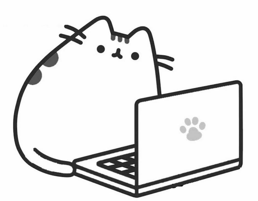 cute tranh tô màu mèo pusheen 0013