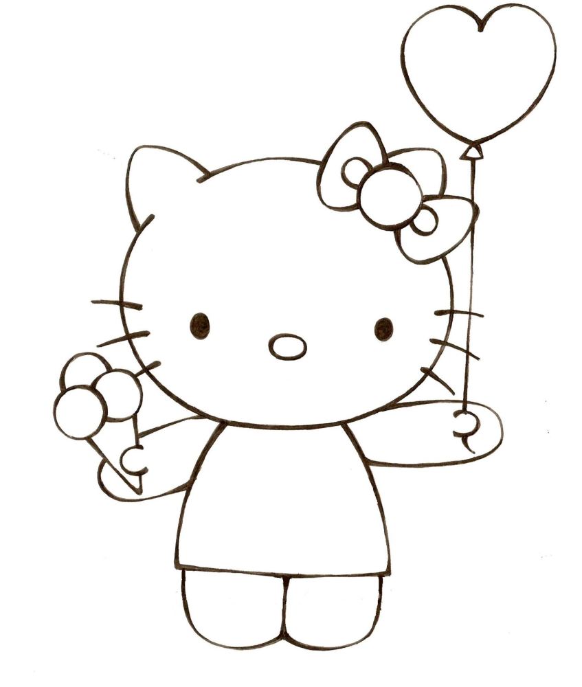 dễ thương tranh tô màu hello kitty