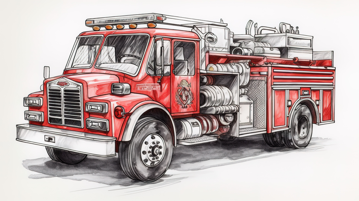 fire truck tô màu xe cứu hỏa 0015