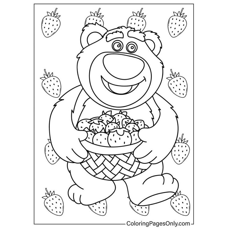 gấu dâu Lotso tô màu sáng tạo