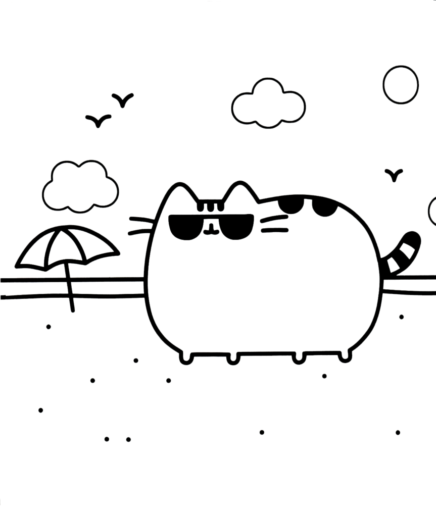 hình ảnh mèo pusheen để tô màu