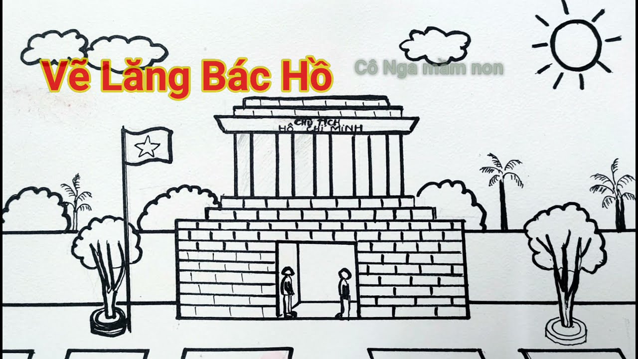 hình ảnh tranh tô màu lăng bác hồ