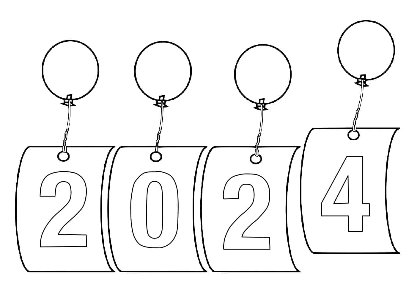 hình ảnh tranh tô màu mừng năm mới 2024