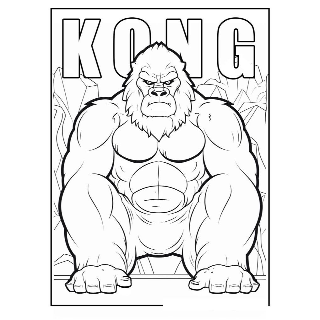 hình tô màu King Kong dễ thương