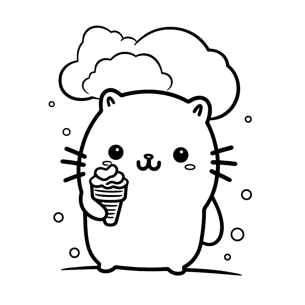 hình tô màu mèo pusheen cho trẻ em