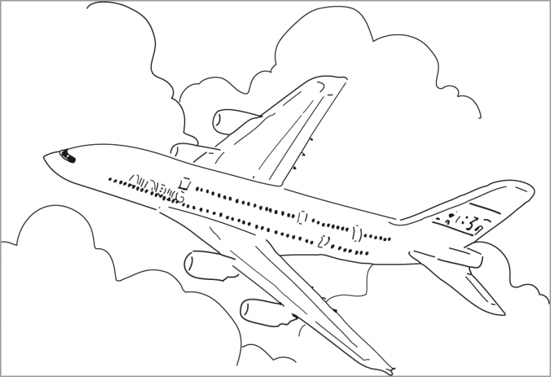 hoạt động tô màu máy bay boeing 747 thú vị