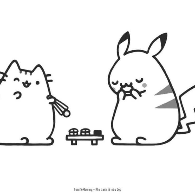 hoạt động tô màu mèo pusheen thú vị