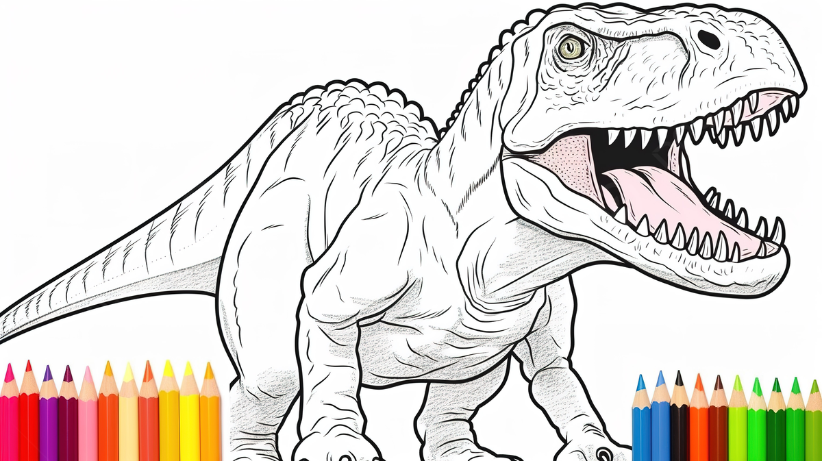 hướng dẫn tô màu khủng long t rex dễ dàng