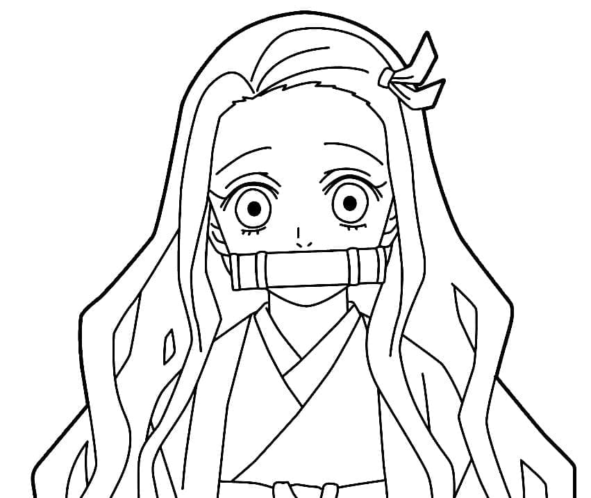 nezuko chibi cute tranh tô màu anime cute