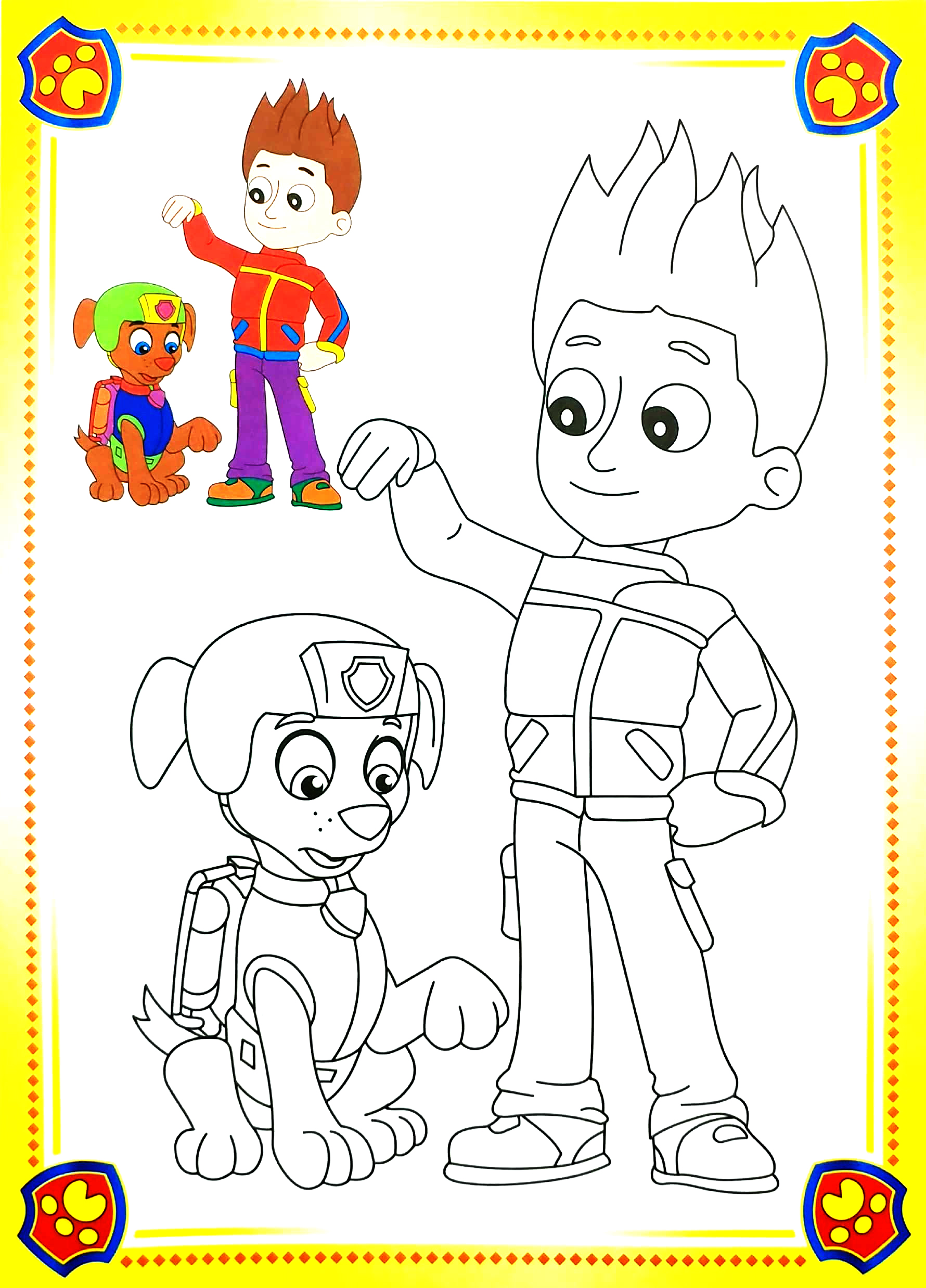 paw patrol tranh tô màu chú chó cứu hộ