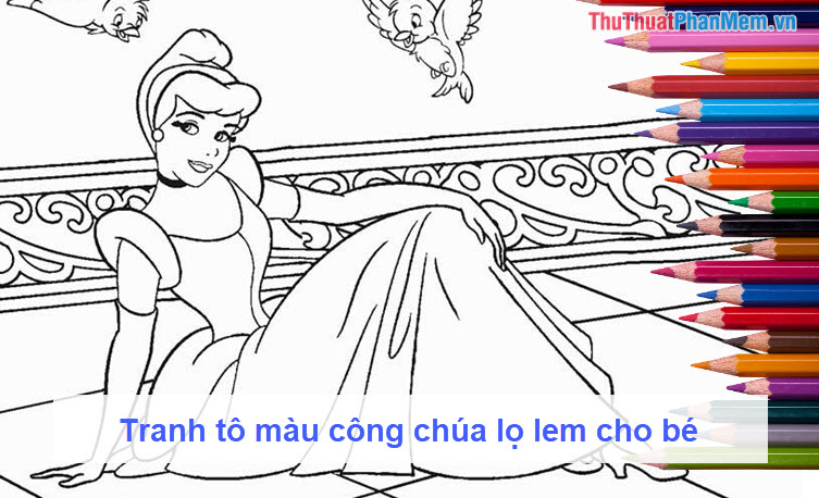 tranh tô màu công chúa thay đồ 0010