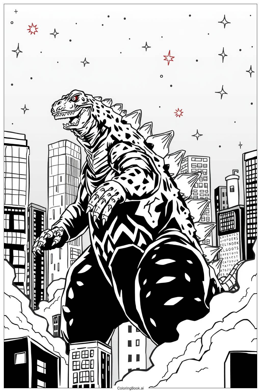 tô màu godzilla 0010