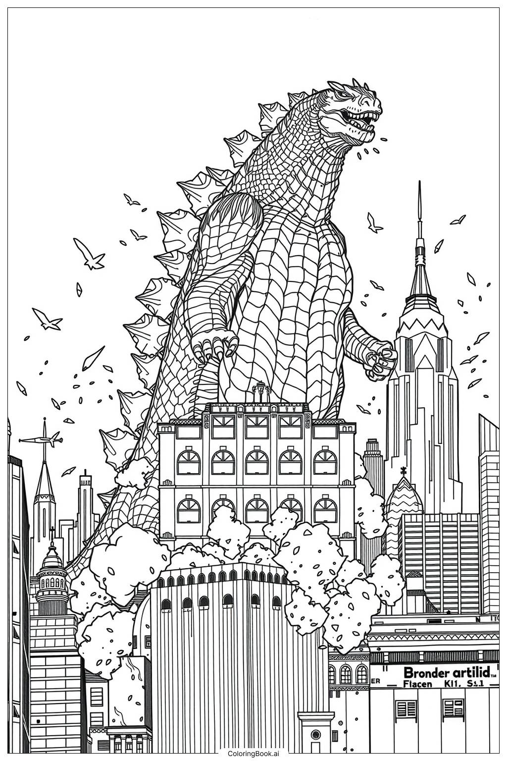 tô màu godzilla 0016