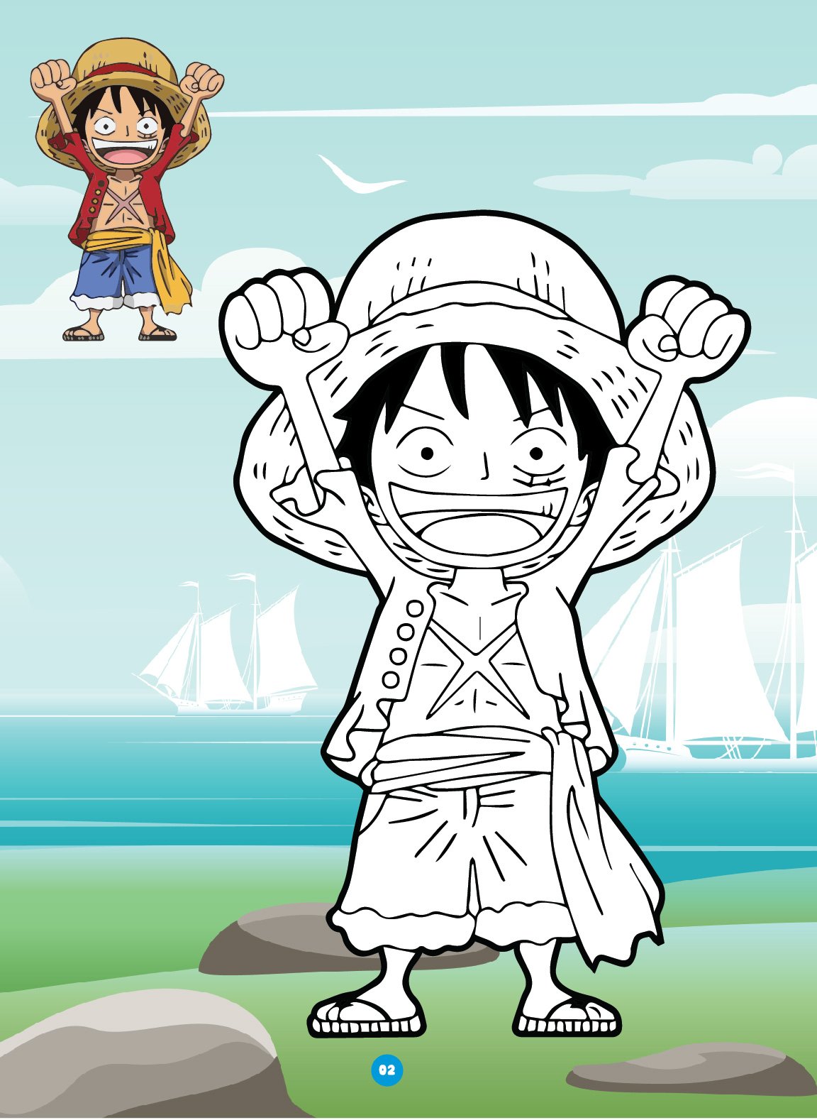 tô màu luffy 0014