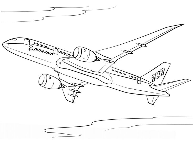 tô màu máy bay boeing 747 cho bé