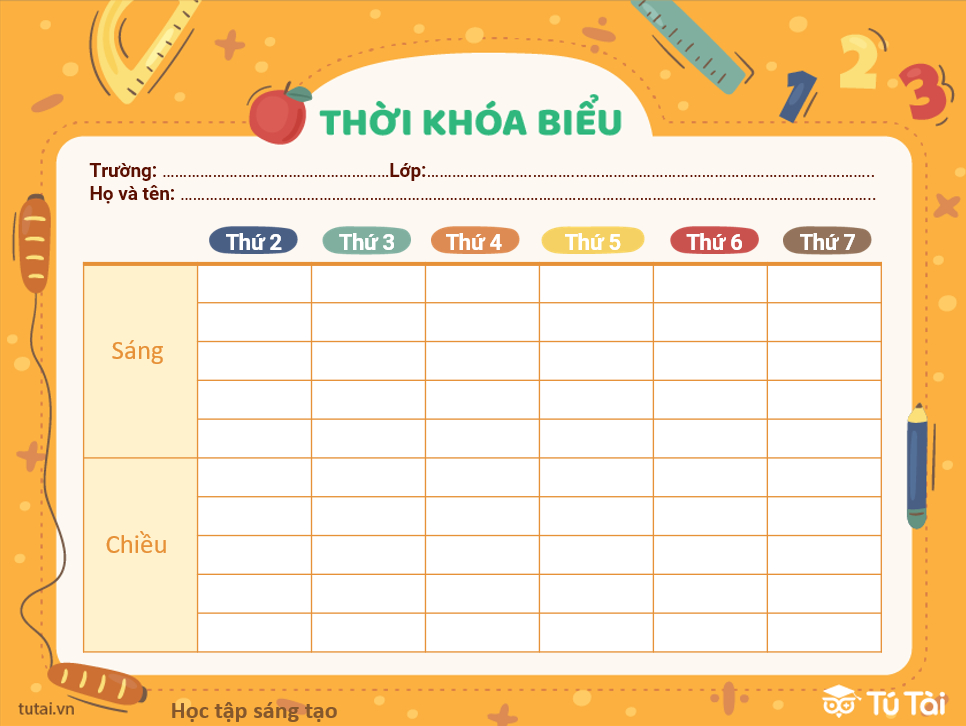 tô màu thời khóa biểu 0024