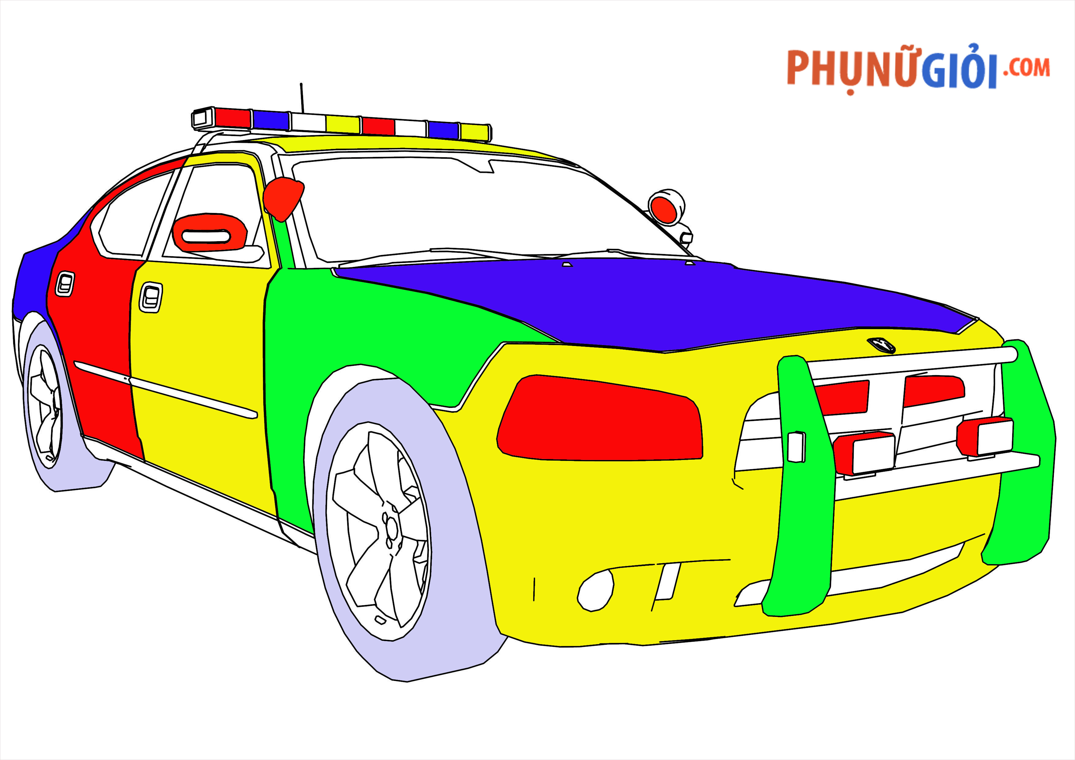 tô màu xe cảnh sát 0019