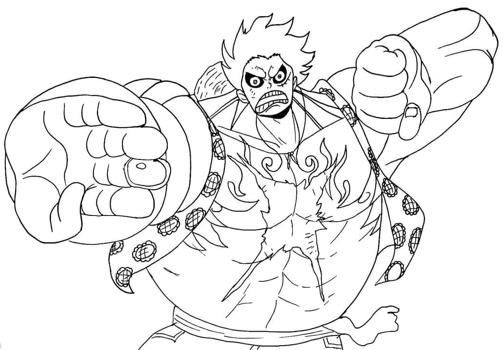 trang tô màu luffy gear 6 sáng tạo