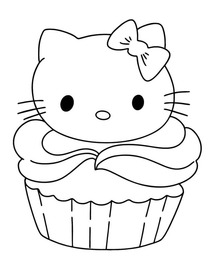 tranh tô màu bánh cupcake dễ thương