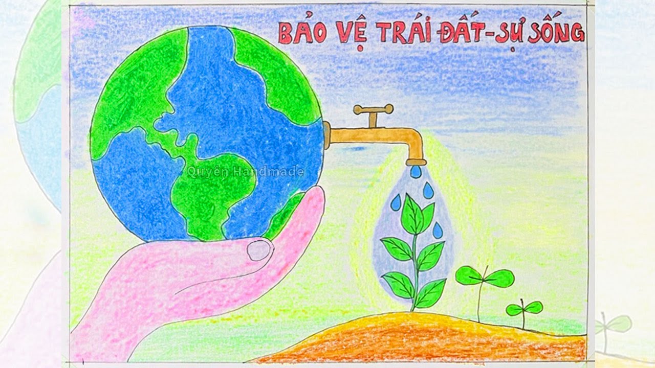 tranh tô màu bảo vệ trái đất 0024