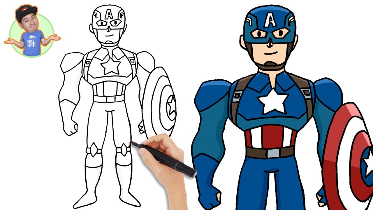 tranh tô màu captain america 0010