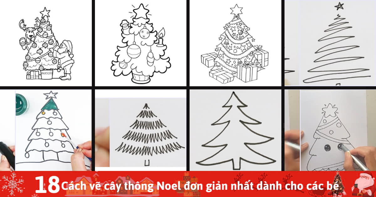 tranh tô màu cây thông noel 0022