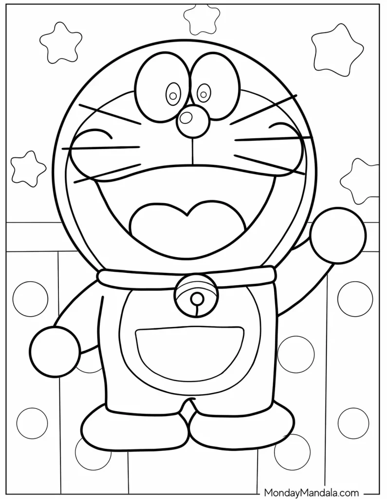 tranh tô màu doraemon theo chủ đề