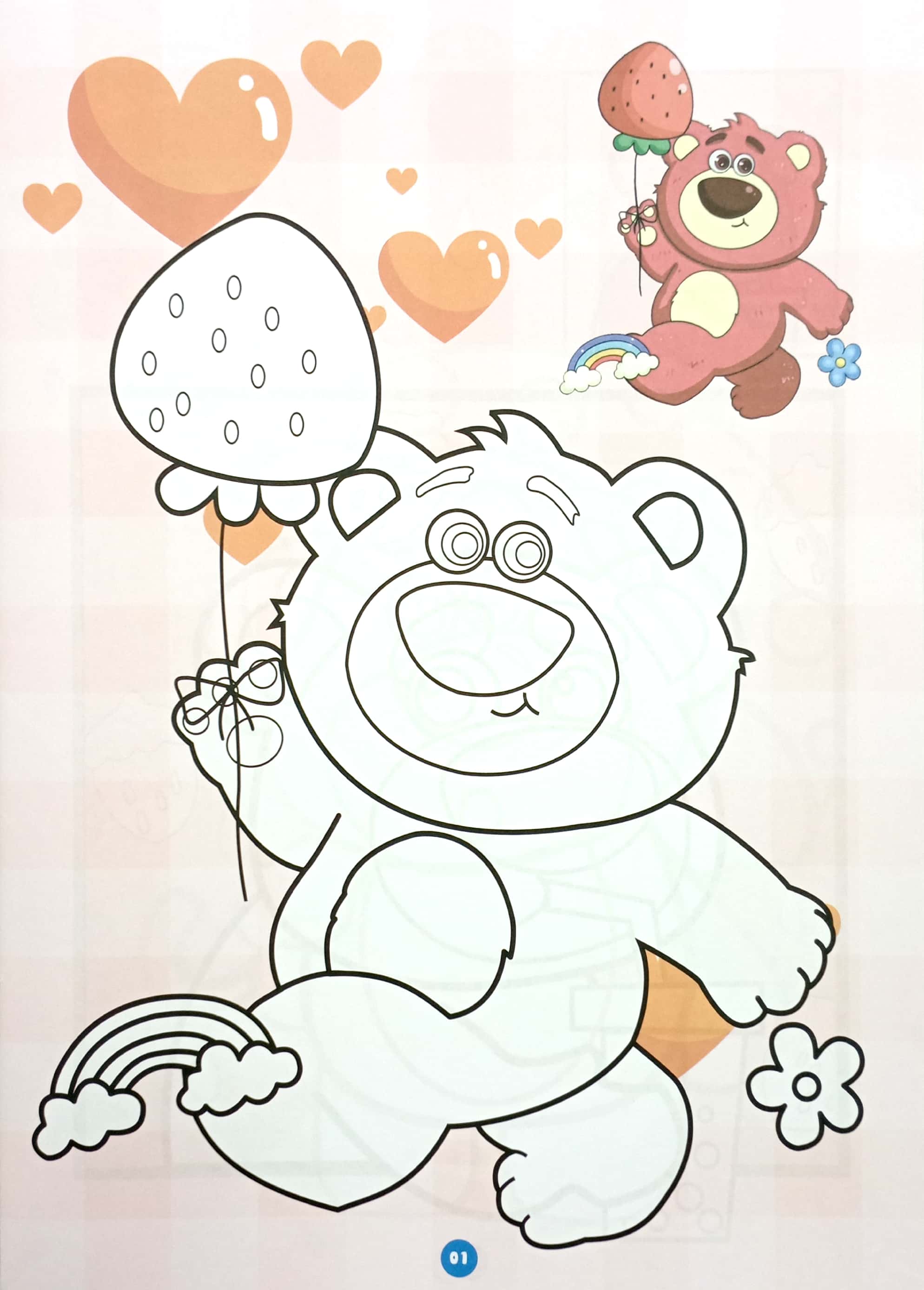 tranh tô màu gấu dâu lotso cute 0015