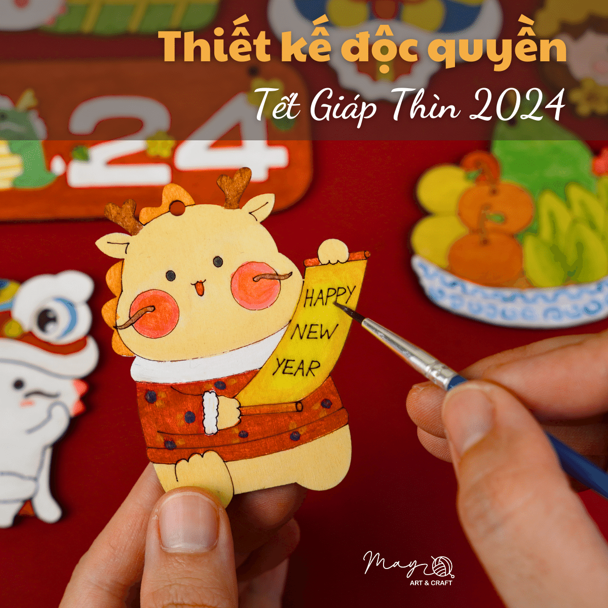 tranh tô màu happy new year 2024 0023