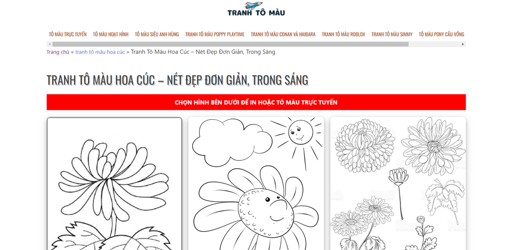 tranh tô màu hoa cúc 0015