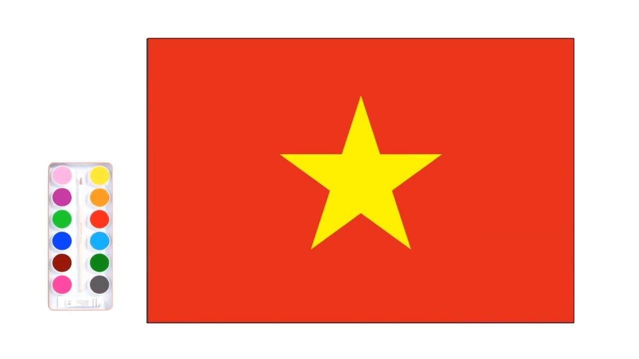 tranh tô màu lá cờ việt nam 0012