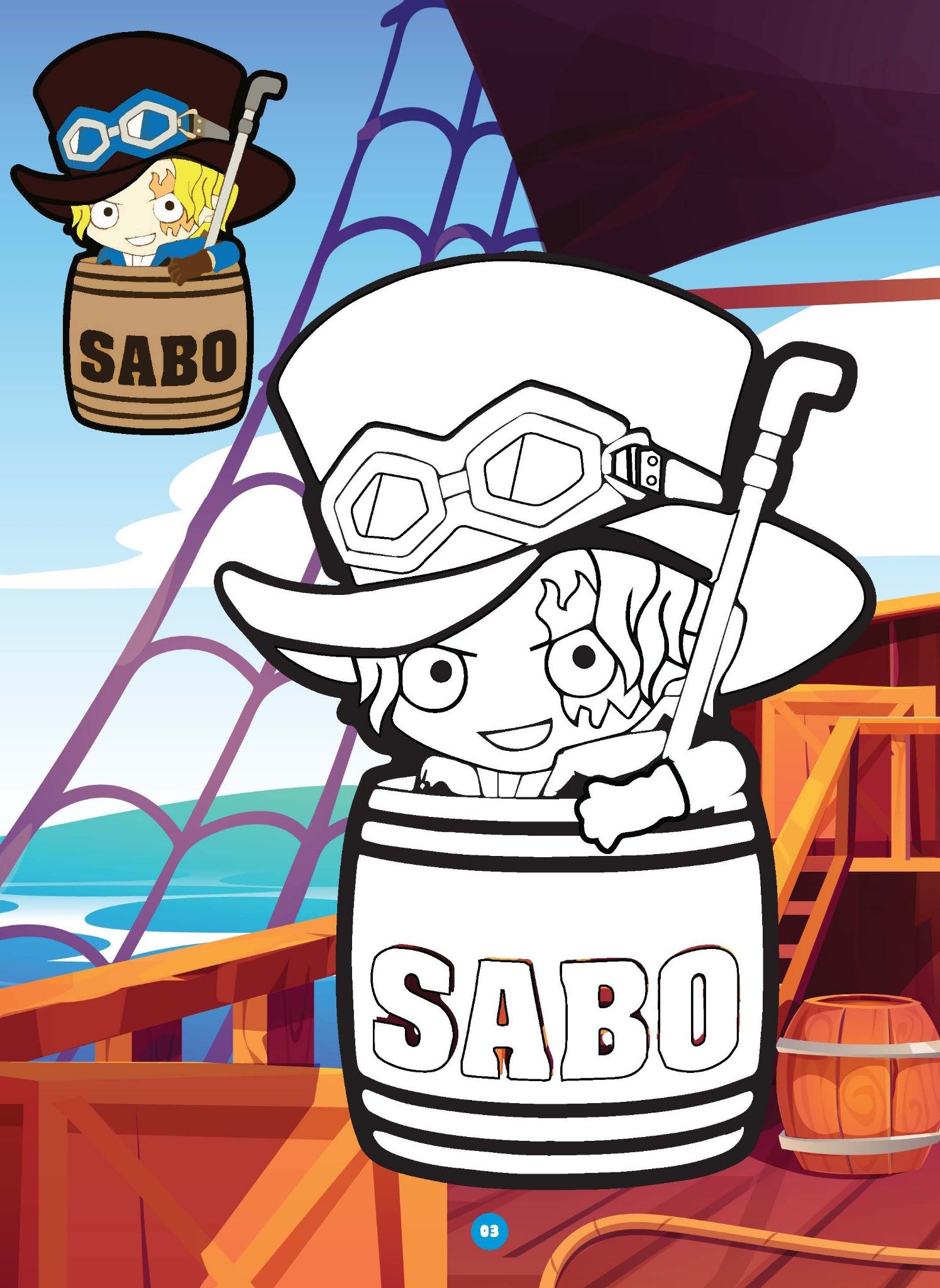 tranh tô màu luffy ace sabo 0021