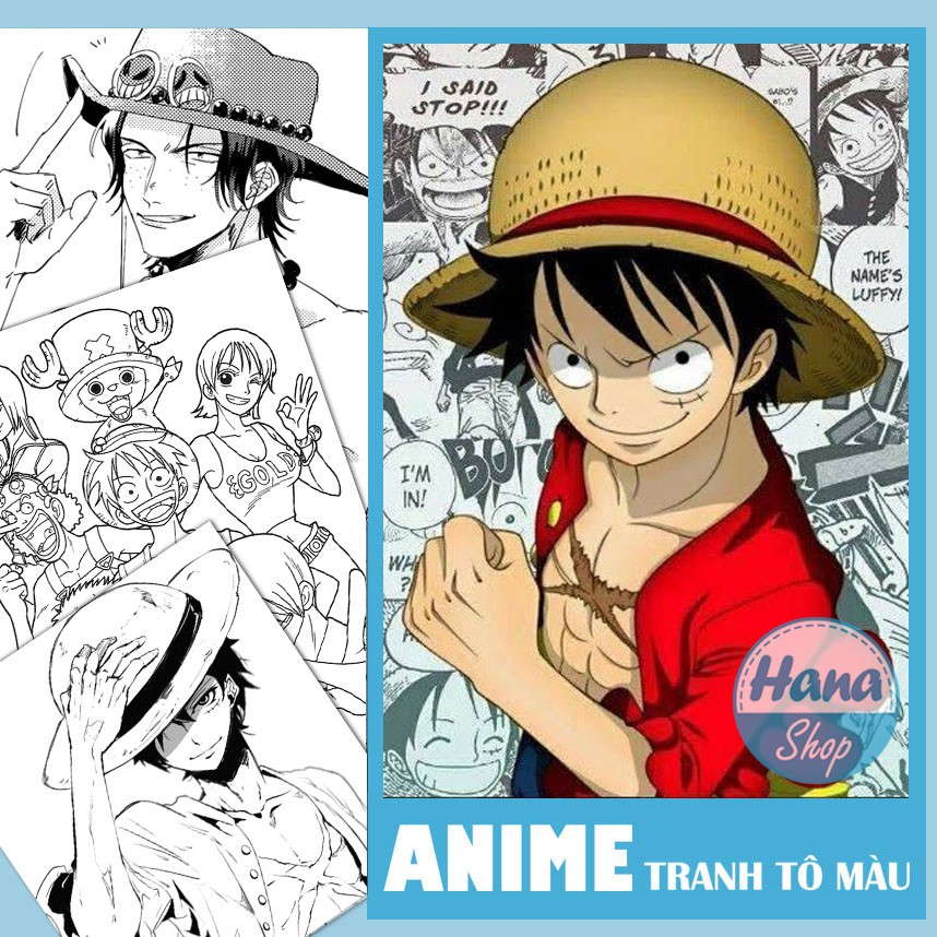 tranh tô màu luffy ace sabo 0023