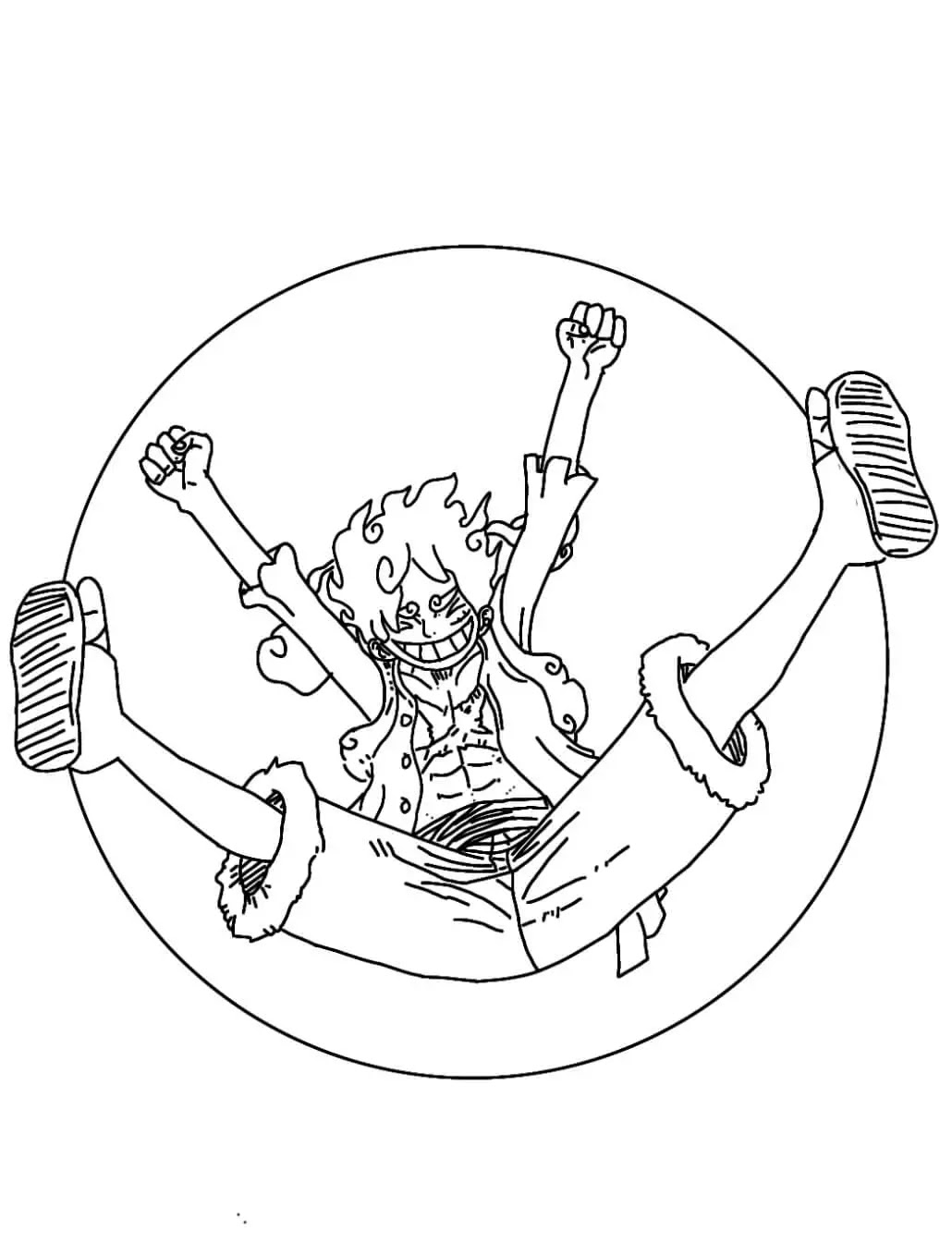 tranh tô màu luffy gear 5 0018