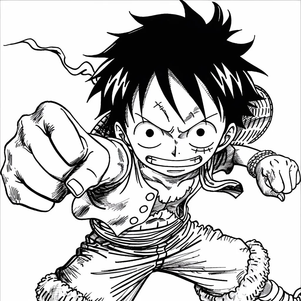 tranh tô màu luffy gear 5 0025