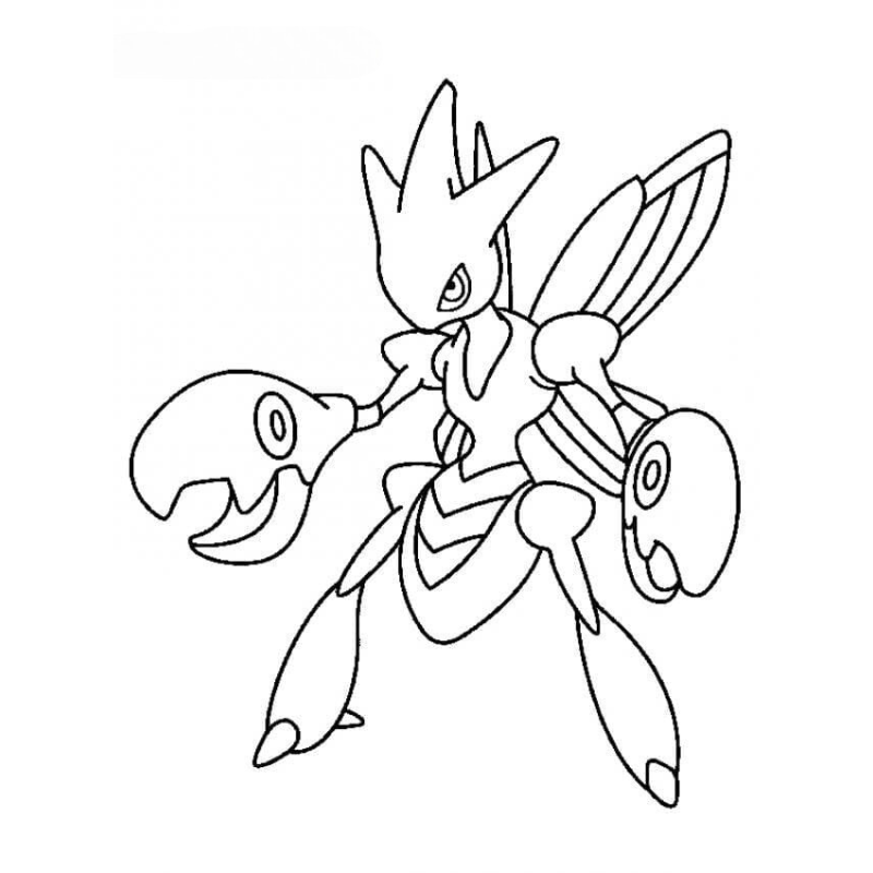 tranh tô màu pokemon mega 0014