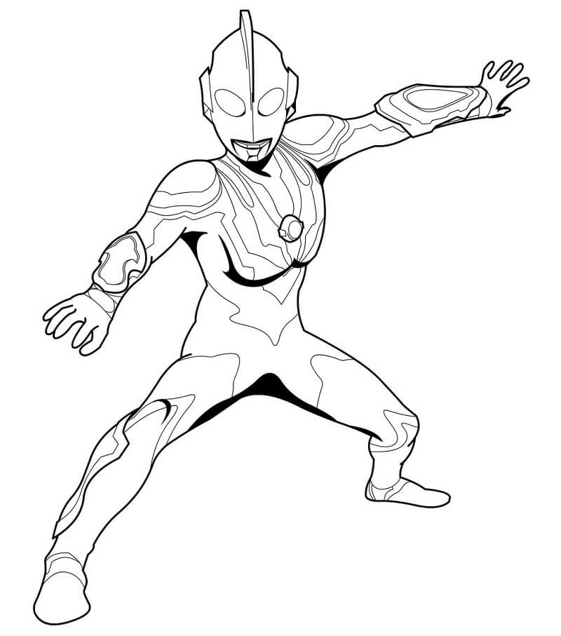 tranh tô màu ultraman dễ thương